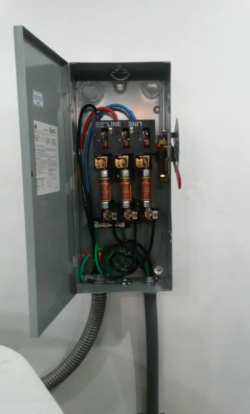 Three-phase disconnect switch installed for Electrical Wiring & Rewiring in Topsham
